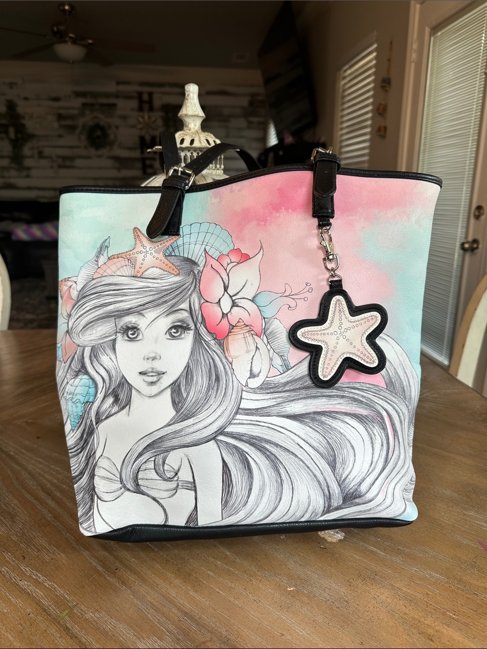 Disney boutique Ariel leather tote bag